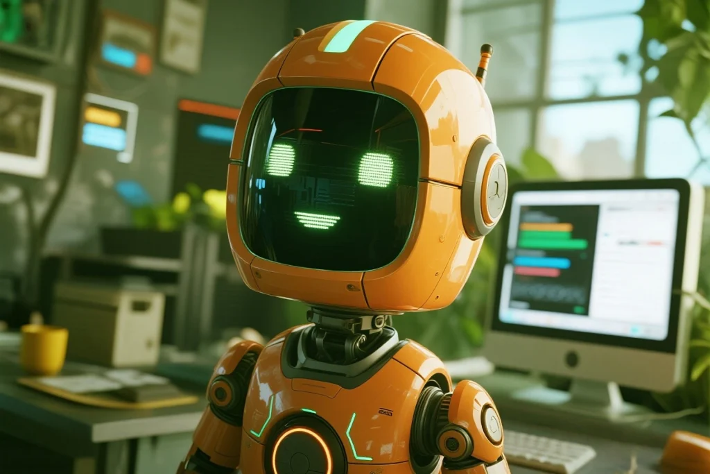 AI robot patrolling home security system