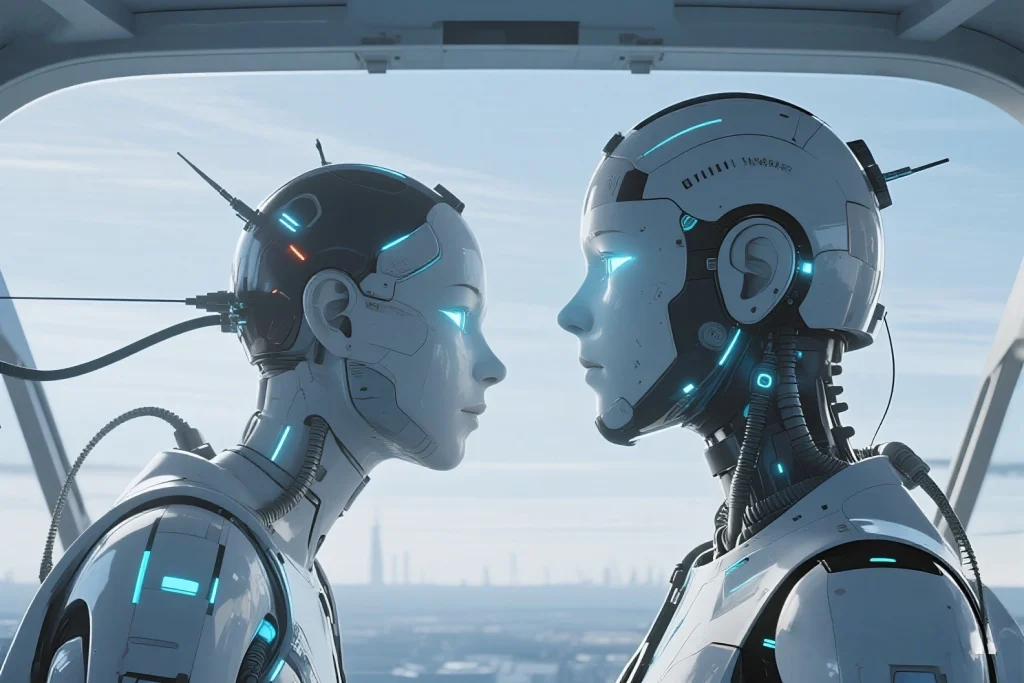 AI engineers discussing AI safety protocols and responsible AI development