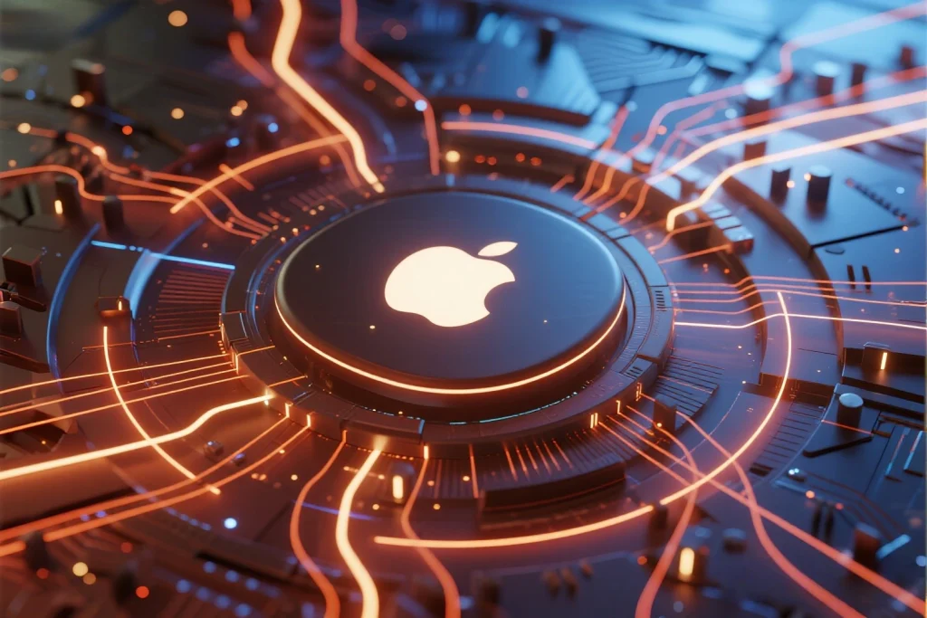 Screenshot of Apple Intelligence AI tools including Siri improvements and app suggestions