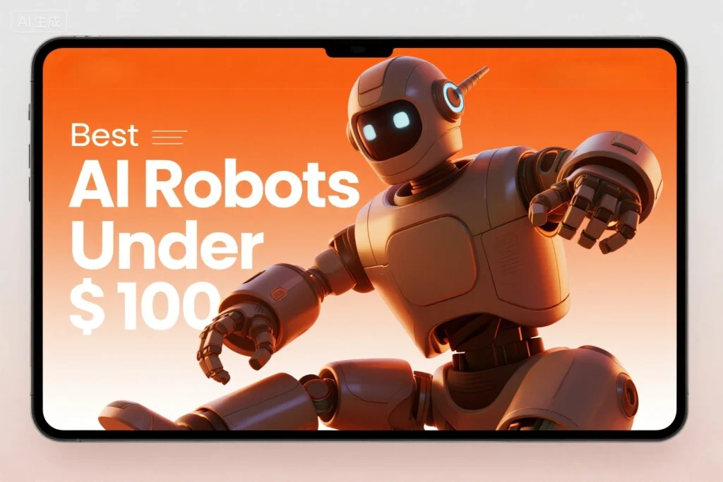 Best AI Robots Under 100 comparison chart showing features and prices for 2025