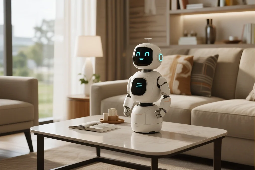 Anki Vector robot interacting with family members and controlling smart home devices