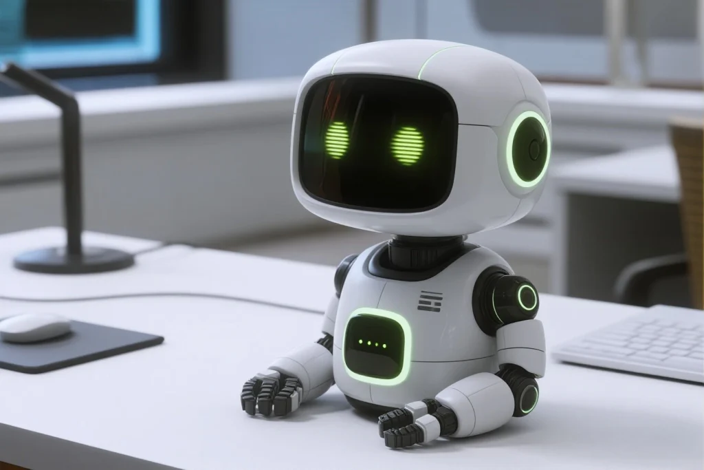 Jibo robot providing office assistance with voice recognition and facial recognition