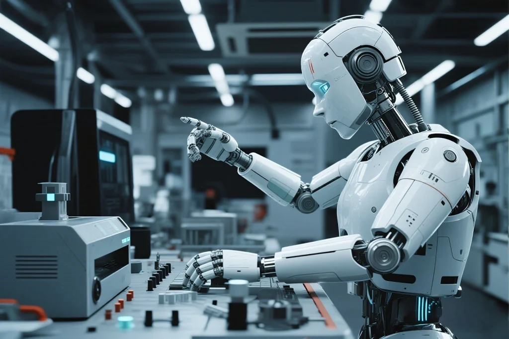 Emotional AI robots replace human jobs by supporting mental health in automated workplaces.
