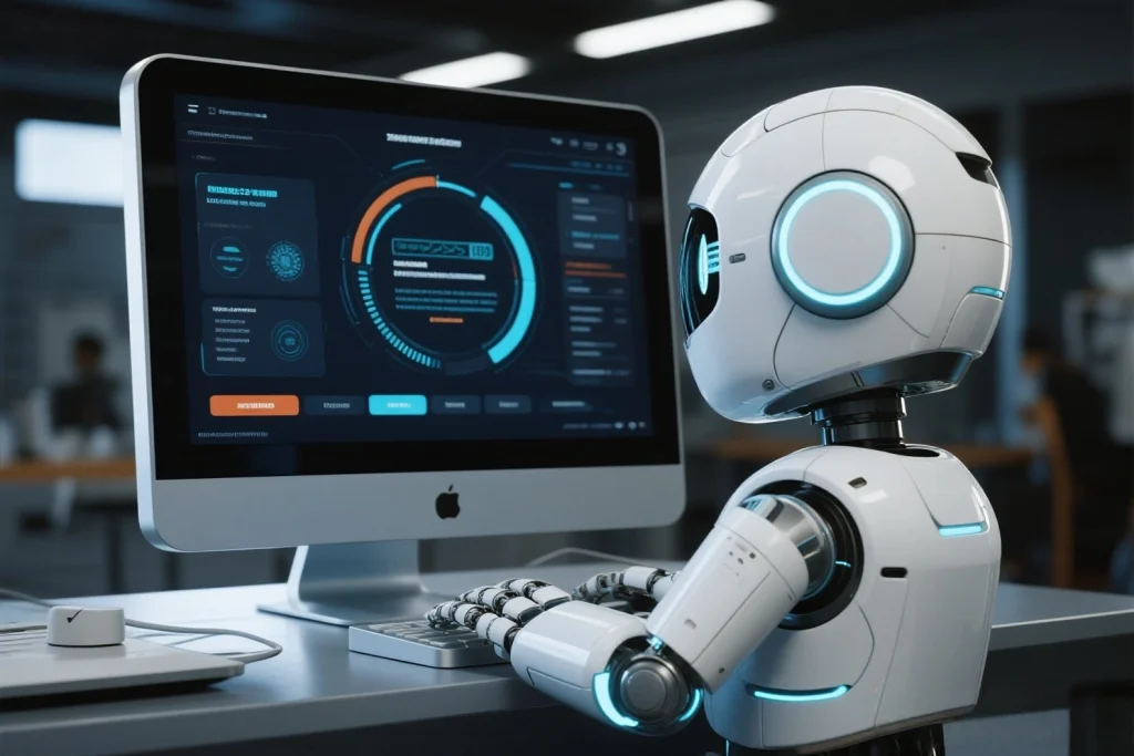 Educational AI robot teaching STEM to children