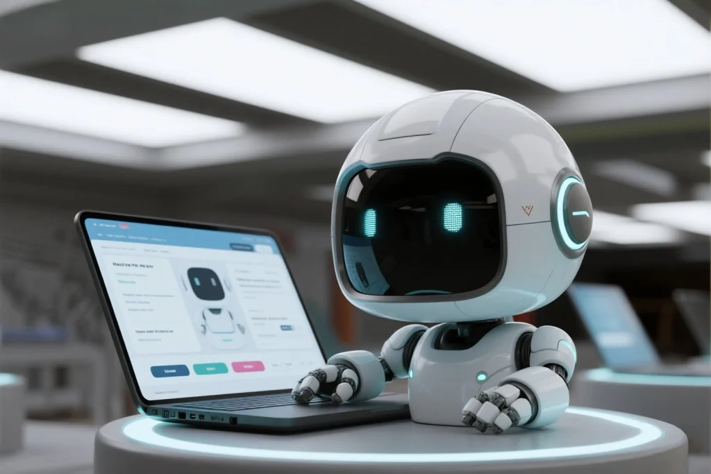 Interactive AI Robot chatting with a human user