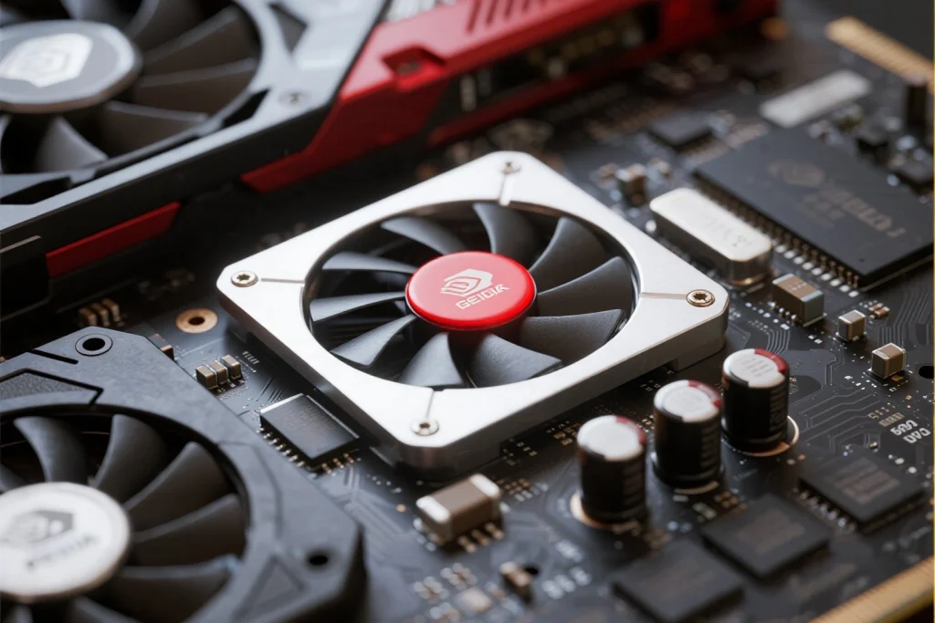 NVIDIA GeForce RTX 5090 D V2 powering a multi-monitor workstation