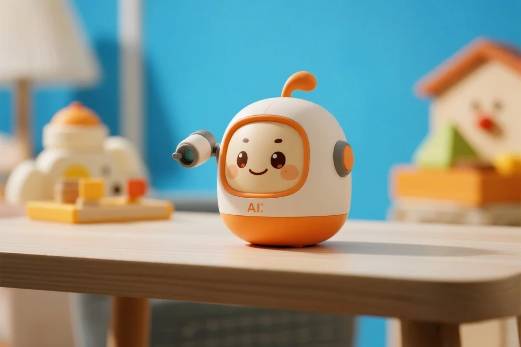AI toy robots used in a classroom for STEM-based teaching activities