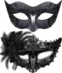 SIQUK Couple Masquerade Masks Set Venetian Party Mask