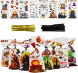 Ankyery 200 Pcs Halloween Cellophane Treat Bags,Candy