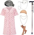 EBYTOP Halloween Women's Old Lady Costume Dress up