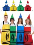 4 Set Crayon Costume Color Crayon Apron and Funny Gnome
