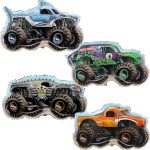 Toyland® Pack Of 4 Monster Jam Truck Foil Balloons -