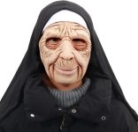 St. Francis of Assisi Nun Mask, Latex Elderly Nun Face