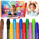 Face Painting Kit for Kids, 12Pcs XL Face and Body