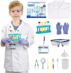 Scientist Costume for Kids, Lab Coat with Science