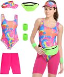 Womens 80s Workout Costume Outfit 80s 90s Accessories