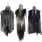 JOYIN 3 Pack Hanging Halloween Skeleton Ghosts