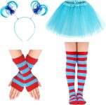 Girls Tutu Skirt Set Striped Knee Socks Halloween