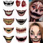 Halloween Temporary Horror Scary Mouth Tattoo Stickers
