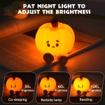 Pumpkin Night Light, Cute LED Lamp, Silicone Dimmable