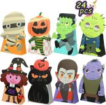 Nimbbex 24PCS Halloween Treat Bags, 3D Shape Foldable