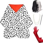 Halloween Costume Women 2025- Dalmatian Shawl, Red