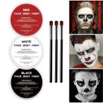 White Black Red Oil Face Body Paint Set,Halloween Joker
