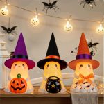 Halloween Decorations Indoor,3Pcs Cute Spooky Ceramic