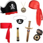 GZ-LAOPAITOU 8 Pcs Pirate Accessories Set Kids Captain