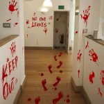 Halloween Bloody-Handprint-Footprints Floor Stickers,
