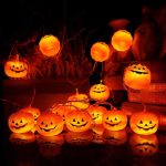 Halloween Lights, 20 LED Pumpkin String Lights 9.8 Feet