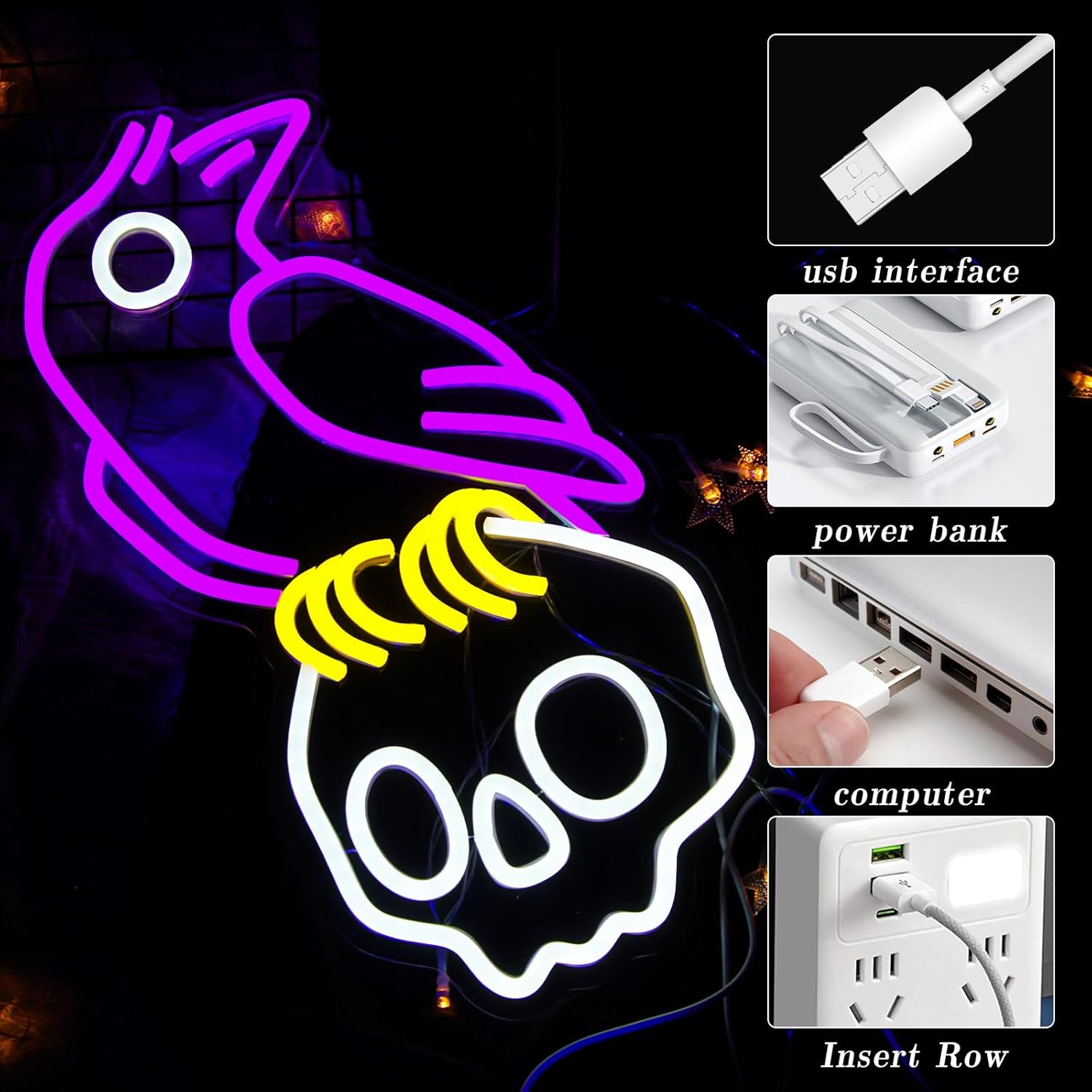 1769660576 554 Crow Skull Neon Sign For Wall Decor Dimmable Skull Review