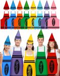 8 Set Crayon Costume for Adults, Crayon Apron and Funny