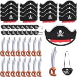 ZeeDix 48 Pcs Pirate Accessories for Kids, Include 16