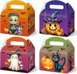 KALEFO 24Pcs Halloween Treat Boxes Treat Or Trick Favor