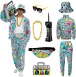 Retro 80s 90s Outfit for Men - 8-Piece Vintage 80s