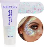 MEICOLY Clear White Body Glitter,Singer Concerts Music