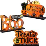 Blulu 3 Pcs Halloween Centerpieces for Tables Happy