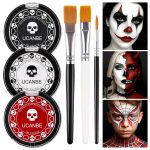 Goth White Foundation + Black Red Face Body Paint for