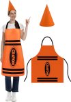 Crayon Apron and Funny Gnome Cone Hats for Costume Set