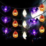 Mosoan Halloween Lights, 20Ft 30 LED Pumpkin Ghost Bat