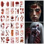 30 Sheets Scar Tattoos Temporary Halloween Makeup Kit,