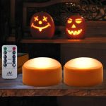 2-Pack Halloween Pumpkin Lights with Remote/Timer -