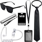 6 Pcs Agent Costume Secret Service Costume Set Spy