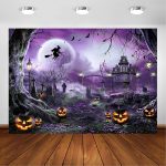 Avezano Halloween Photography Backdrop Full Moon Scary