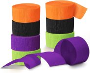 NICROLANDEE Halloween Crepe Paper Streamers - Black &