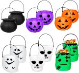 12 Pcs Mini Halloween Candy Bucket,Portable Pumpkin