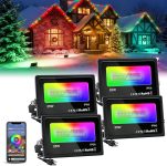 monococo Upgraded Flood Lights Outdoor,Bluetooth RGB