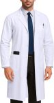 NY Threads Professional White Lab Coat for Men, Long