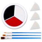 3 Colors Face & Body Paint [Black, White, Red] + 3pc